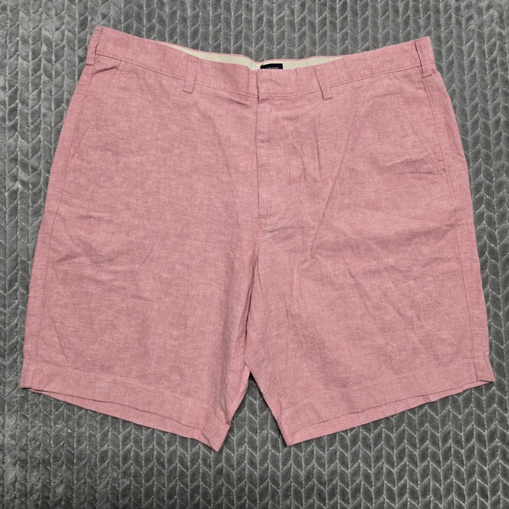 J.Crew Mens 9 Inch Inseam Linen Cotton Blend Shorts Rose Pink Size 38 AL102